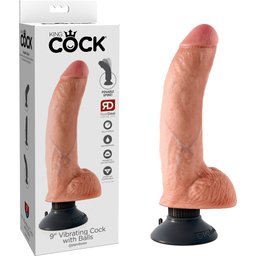 Gode Ventouse Vibrant Réaliste 23 cm