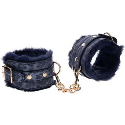- Menottes en Fourrure Cougar - Bleu