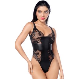 Body Sexy Dentelle Similicuir