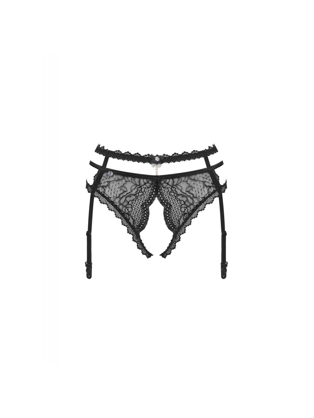 Culotte Ouverte Porte-Jarretelles Pearlove Noire GT
