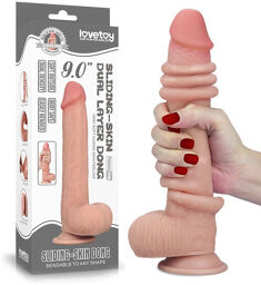 Gode réaliste en silicone doux 23 cm avec double densité