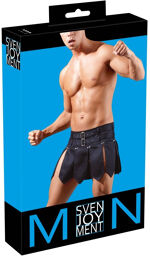 Jupe homme style gladiateur avec deux ceintures Noir