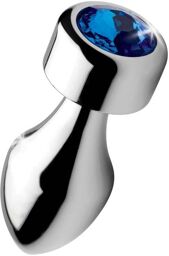 Plug Anal Métal Weighted Bijou Blue Gem Small Argenté