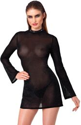 Robe Manches Longues Scintillante Noir