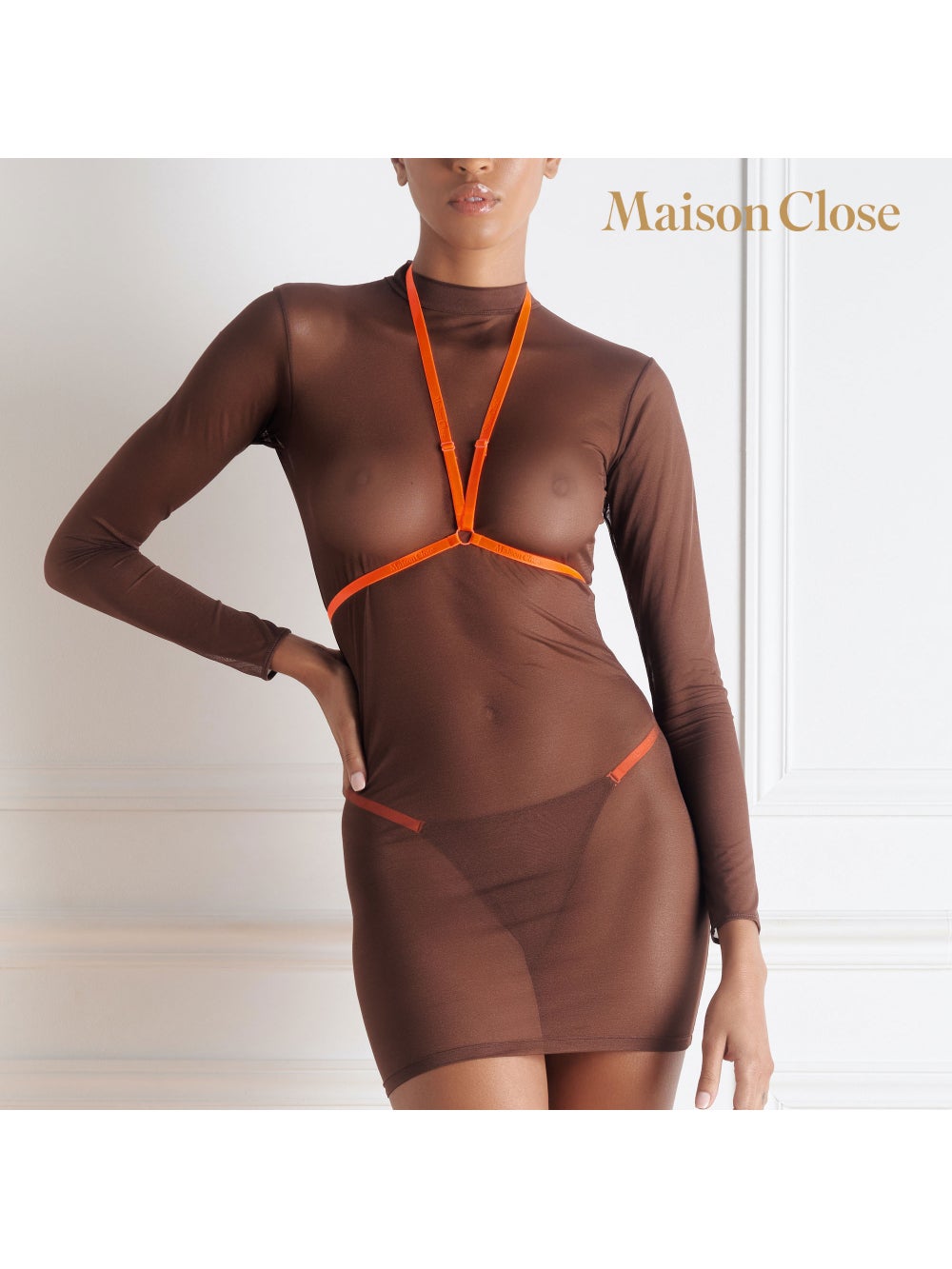 Robe Corps à Corps Choco & Orange Fluo