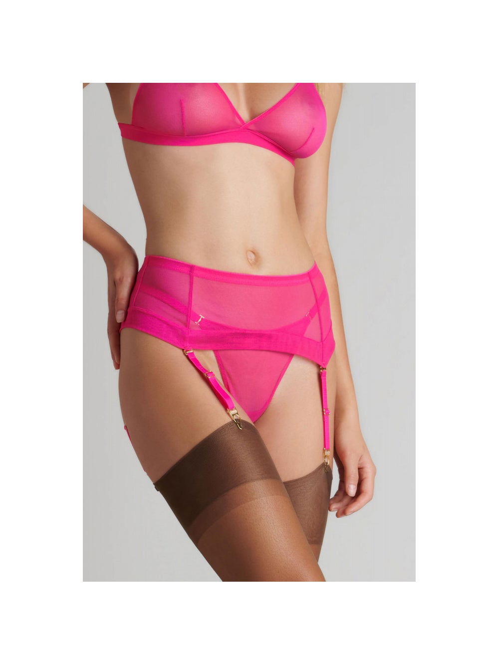 Porte-Jarretelles Corps à Corps Néon Rose Fluo