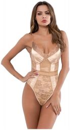 Body Beige en Dentelle & Satin Beige