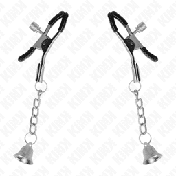 pinces à tétons pendentif cloche argent 6 cm