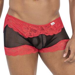 Boxer Dentelle Hymen Rouge et Noir