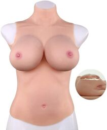 Buste entier seins réalistes silicone - Col haut - Bonnet D
