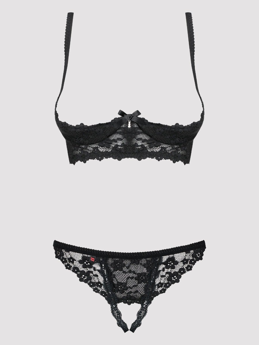 Ensemble 2 pièces ouvert Letica noir L/XL