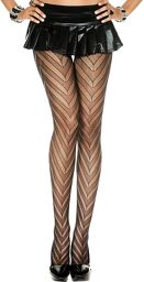 Collant en résille noir design zig zag - MH5099BLK Noir