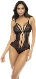 Body Paris en dentelle fantaisie noir avec bretelles réglables Noir