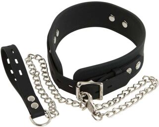 Collier & Laisse Silicone Noir