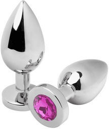 Plug anal diamant rose moyen 7.62cm
