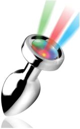 Plug Anal Métal Lumineux Light Up Small Argent
