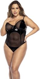 Bodysuit Wet Look Black Noir