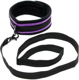 Collier Laisse Velcro - Noir et Violet
