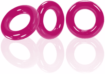 Willy Rings - 3-pack Stretchy Cockrings - Hot Pink