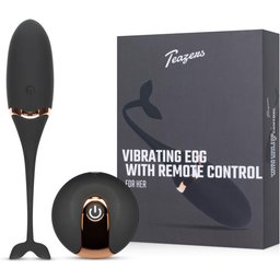 - Œuf vibrant de luxe avec télécommande - Noir
