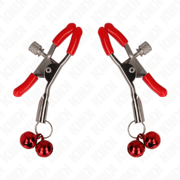 pince à tétons double cloche rouge rouge 6 cm