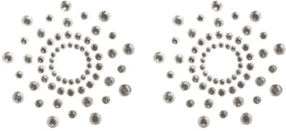 Paire de cache tétons adhésifs strass blanc