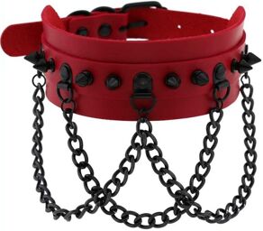 Collier à pointes Piky Rouge-Noir