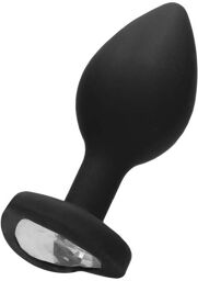Plug Anal Large Diamond Heart Noir