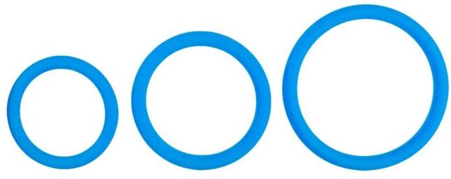 Ensemble d'anneaux péniens trois tailles - Bleu