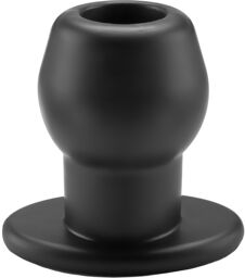 Ass Tunnel Plug Silicone Noir Extra-Large 9 x 7 cm