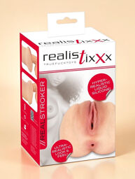 Masturbateur réaliste en silicone doux avec double tunnel