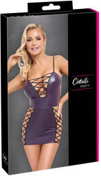 Robe mini ajustée à lacets décoratifs Violet