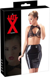 Jupe en latex mi-longue Noir