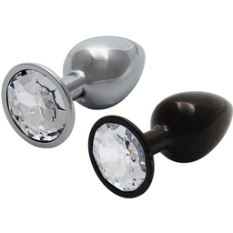 Plug anal Métal Bijou Round Gem L Argenté