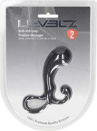 Ampoule avec boucle masseur prostatique en silicone - S - Noir