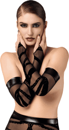 F361 Bondesque opéra gants qui s'attachent au pouce Noir