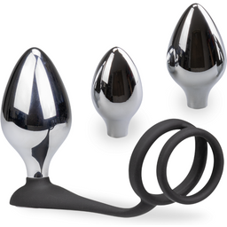 Bijou anal double anneau cockring avec 3 plugs