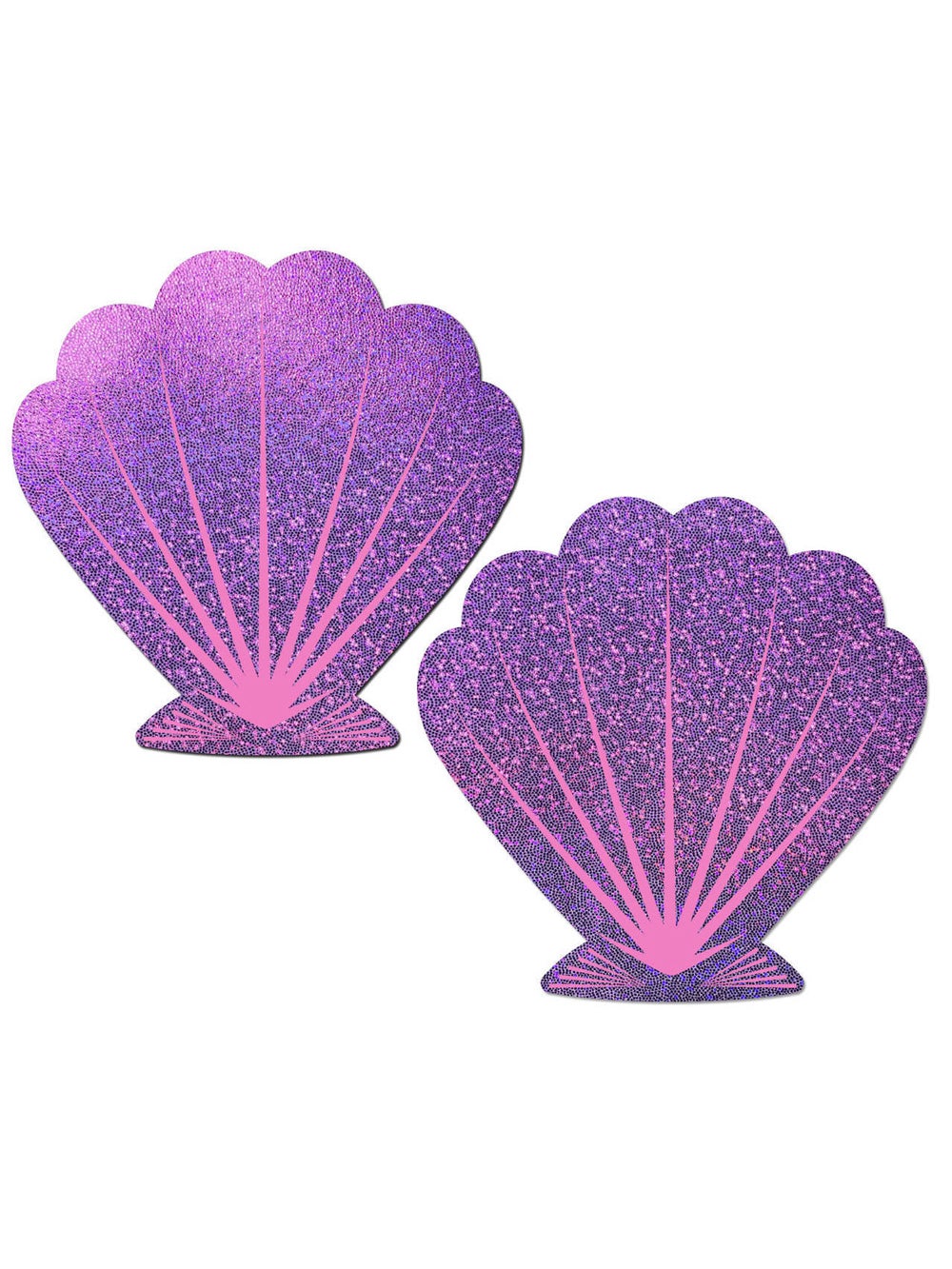 Caches-Tétons Glitter Coquillage Lilas et Rose