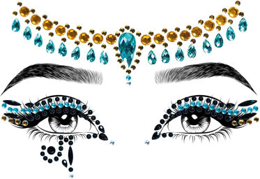 Autocollants de bijoux adhésifs visage Cleopatra MULTICOLOR