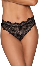 Tanga noir ouvert à l'entrejambe - DG1468BLK Noir