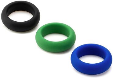 Ensemble de 3 Cockring C-Ring - Noir - Vert - Bleu