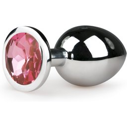 EasyToys - Plug anal métallique avec diamant rose - M