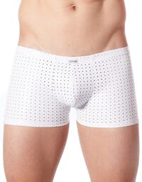Boxer blanc sexy effet vinyle ajouré fétichiste Blanc