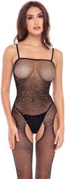 Bodystocking noir scintillante - REN7097-BLK Noir