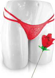 Fleur artificielle contenant une culotte Rouge