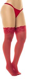 Bas en nylon sexy rouge autofixant - MAL1108RD Rouge