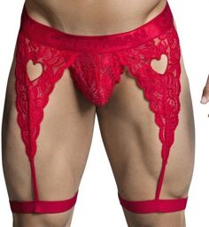 String Porte-Jarretelles Dentelle Peitho Rouge Rouge