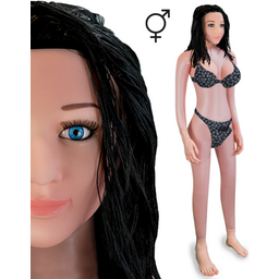 Poupée gonflable réaliste tran brune vagin pénis anus Morgan