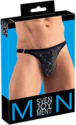 String avec strass scintillants Noir