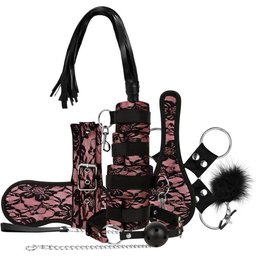 - Bound by Lace - Set SM 8 Pièces - Rose
